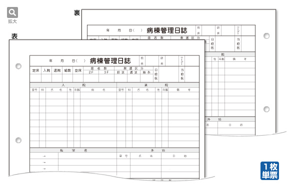 病棟管理日誌（両面印刷）